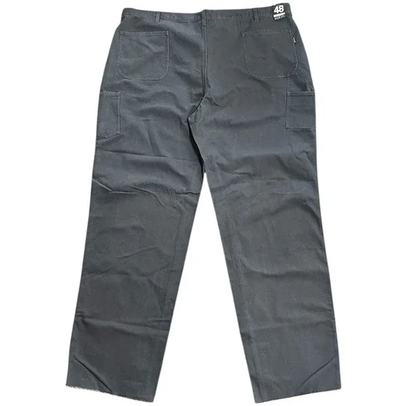 New Oobe Work Pants Men's Charcoal Gray 48 Cotton Carpenter Style Unhemmed - Picture 2 of 8